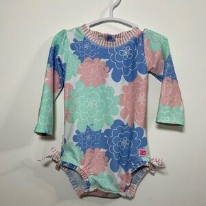 Ruffle Butts Long-Sleeve Floral One-Piece Swimsuit